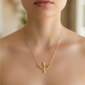 B1G1 Free Elegant Gold Bow and Arrow Necklace